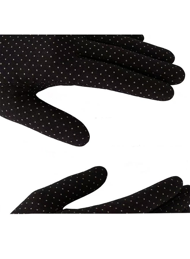 واي جيه قفازات نسائية مضادة للتجمد، أنيقة، جميلة وفاخرة، قفازات ركوب الدراجات في الهواء الطلق، قفازات تعمل باللمس، قفازات قيادة شتوية، باللون الأسود - Image 3